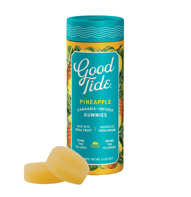 PINEAPPLE HASH-ROSIN GUMMIES | SOUR STRAWBERRY | GOOD TIDE