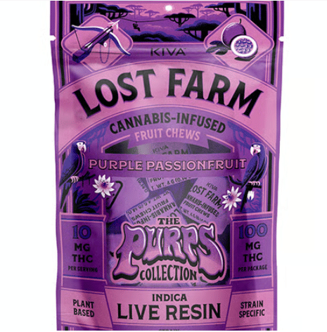 Lost Farm - Lost Farm - Purple Passionfruit Chews - Infused w/ Purp Terp Live Resin - 100mg