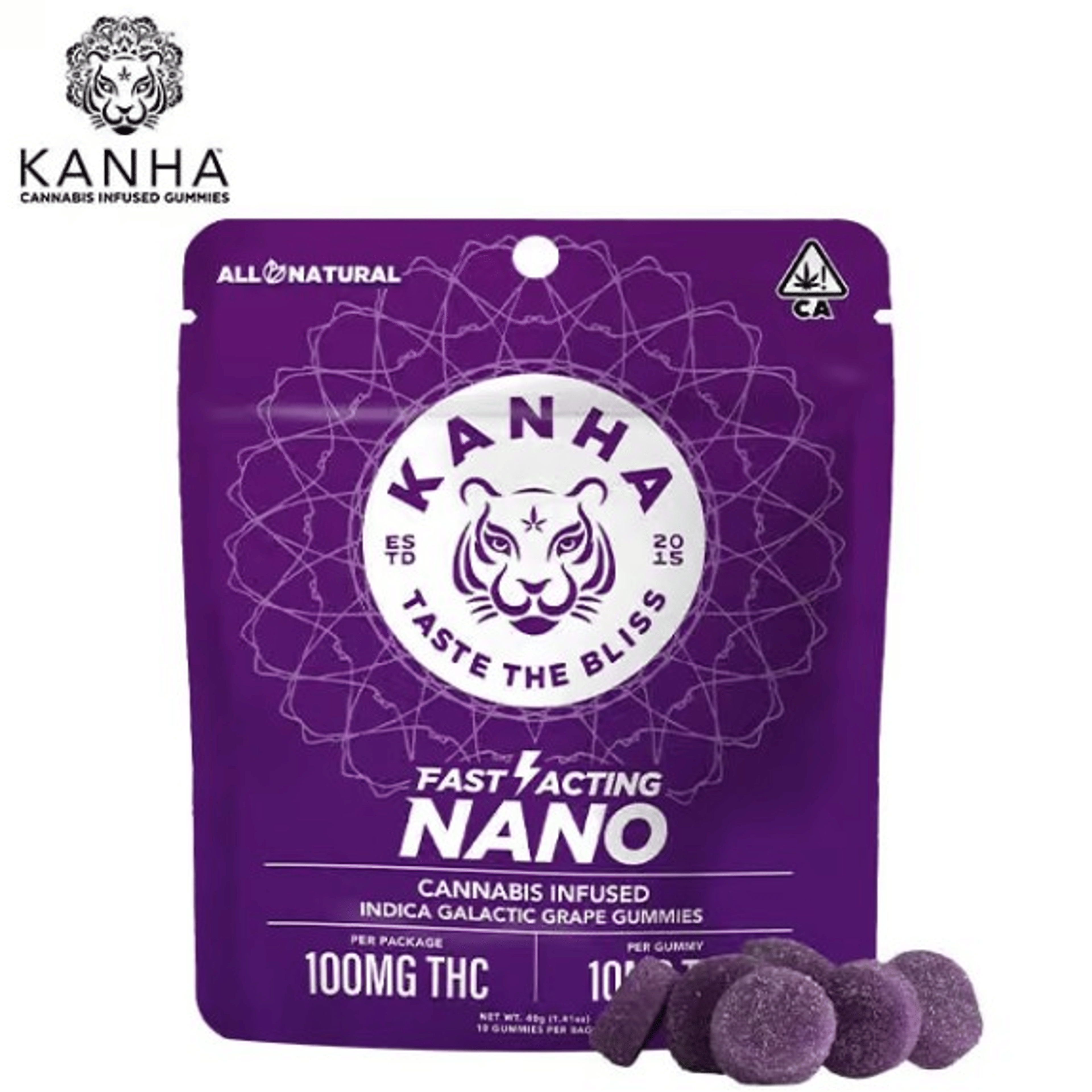 KANHA NANO Gummies - Galactic Grape -100mg - KANHA - GG - Gummy - 100mg - $15.99 - Edibles