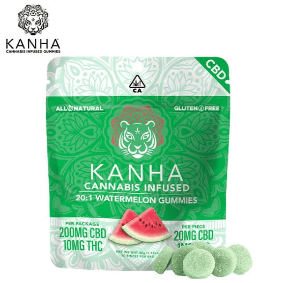 KANHA - Watermelon Gummies 20:1 CBD/THC - 200mg/10mg