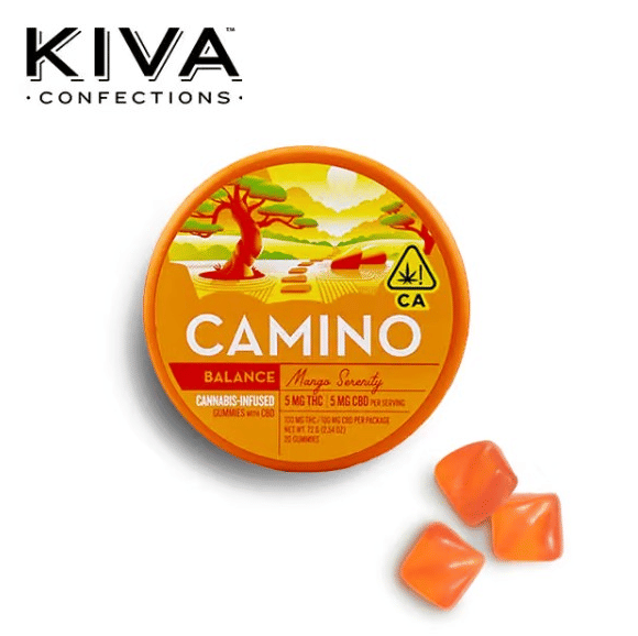 Camino - Mango Serenity 'Balance' Gummies 1:1 THC / CBD - 100mg package