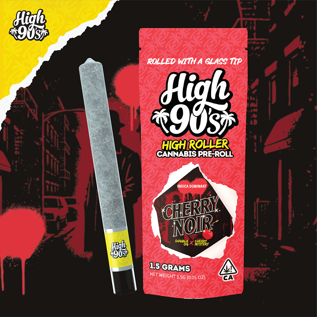 High 90's: Cherry Noir Glass Tip High Roller