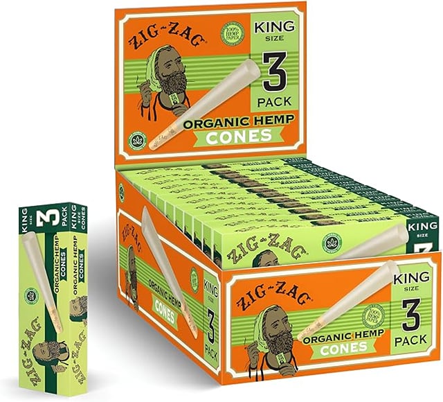 ZIG-ZAG | King Size Organic Hemp Cones | 3PK