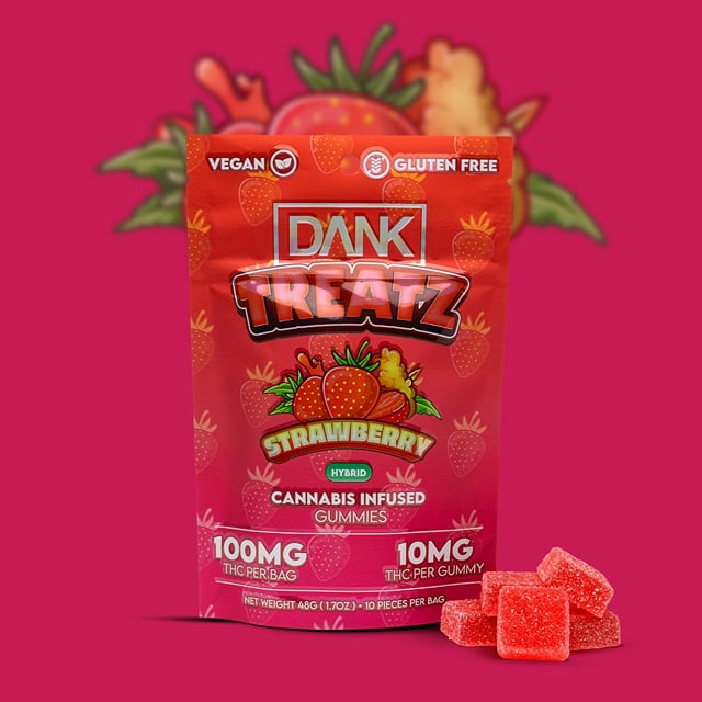 DANK TREATZ - STRAWBERRY - 100MG GUMMIES