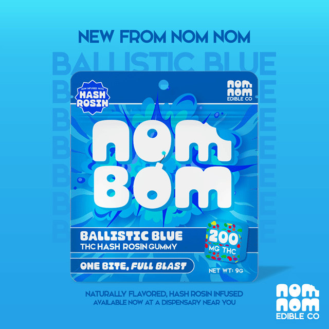 Hash Rosin Nom Bom Gummy 200mg - Ballistic Blue
