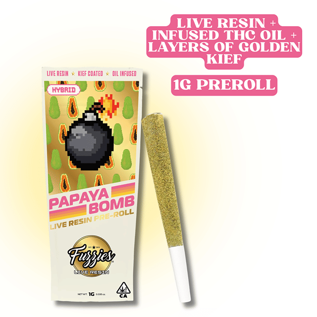 Papaya Bomb Live Resin Infused 1g Preroll