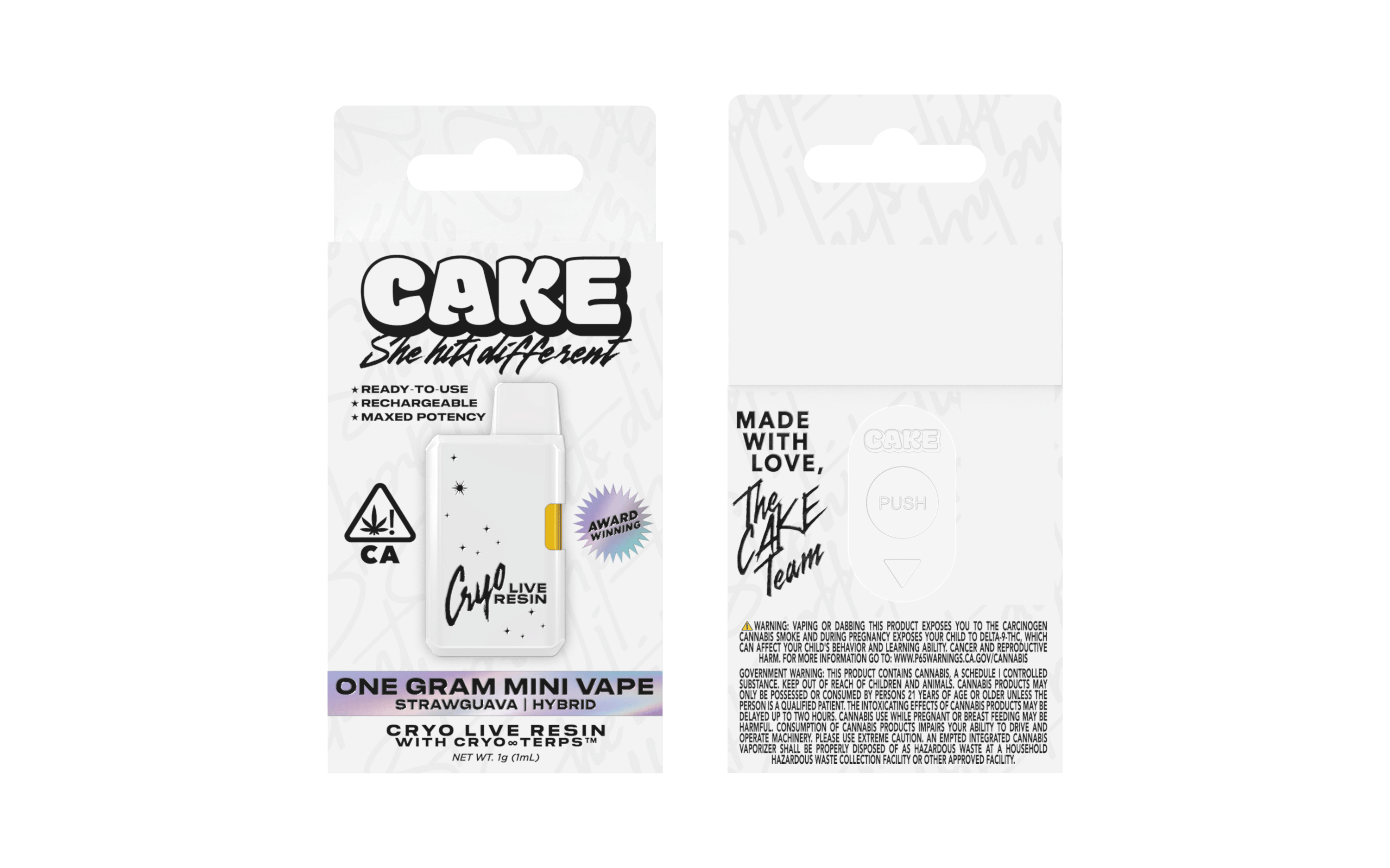 CAKE Cryo Live Resin | 1g - Strawguava - AIO - Hybrid - CAKE she hits different -  - $30 - All-In-Ones