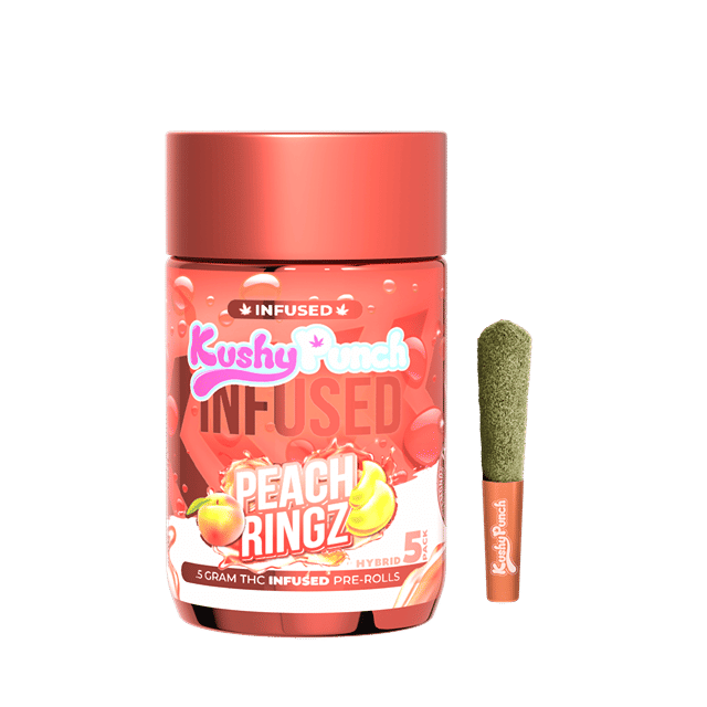 Kushy Punch 0.5g Infused Pre-Rolls Hybrid Peach Ringz 5pck