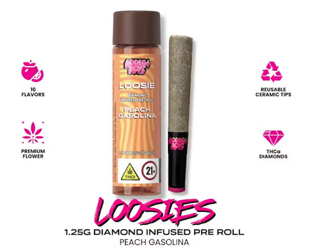 Peach Gasolina - Loosies - Diamond Infused Joint - 1.25g