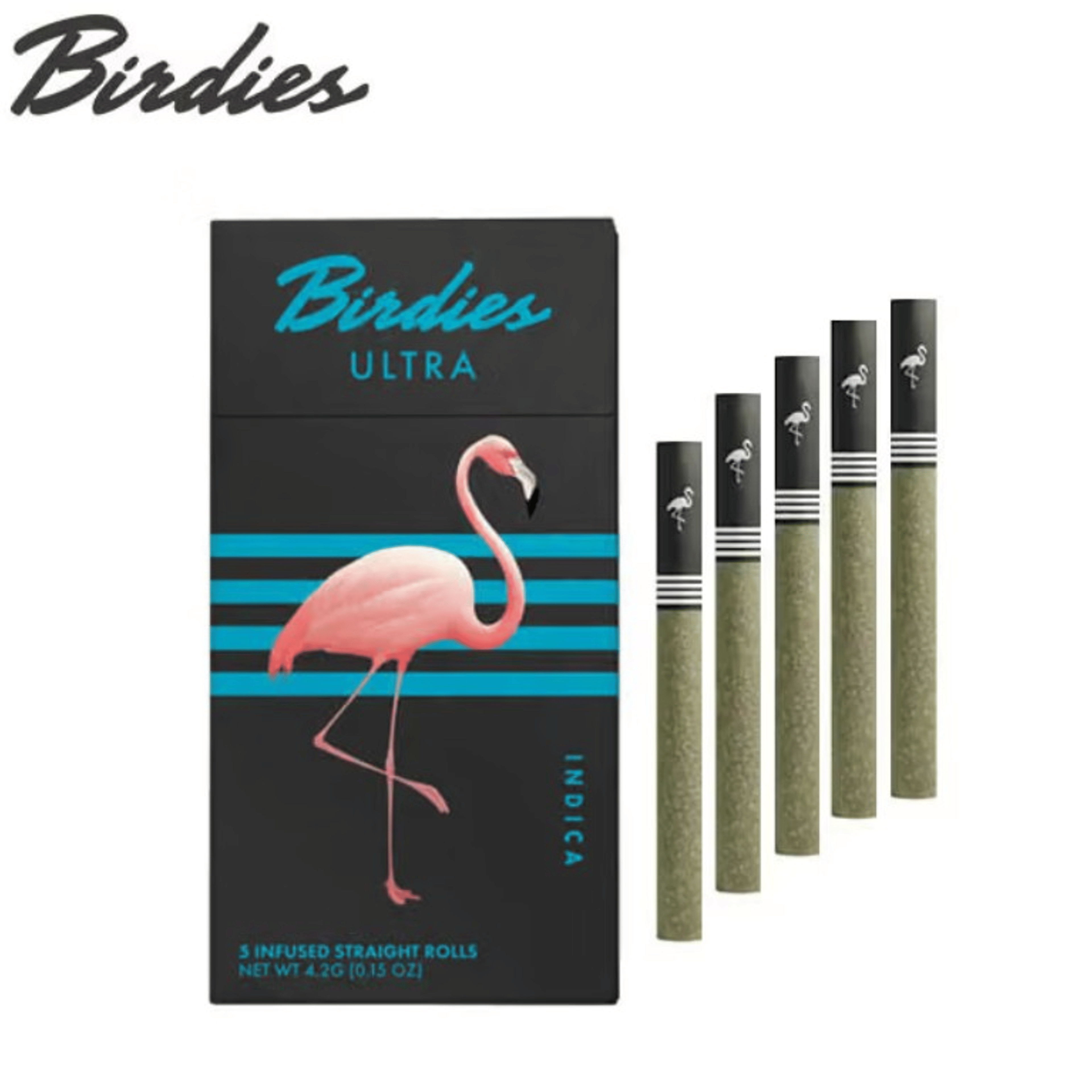 Birdies - Ultra Indica - Infused Pre-Roll 5pk - 4.2g - Birdies - UI - Infused PR PK - 4.2g - $26.99 - Pre-Roll Packs