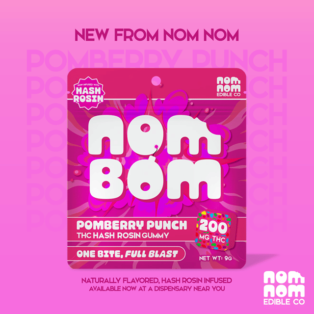 Hash Rosin Nom Bom Gummy 200mg - Pomberry Punch