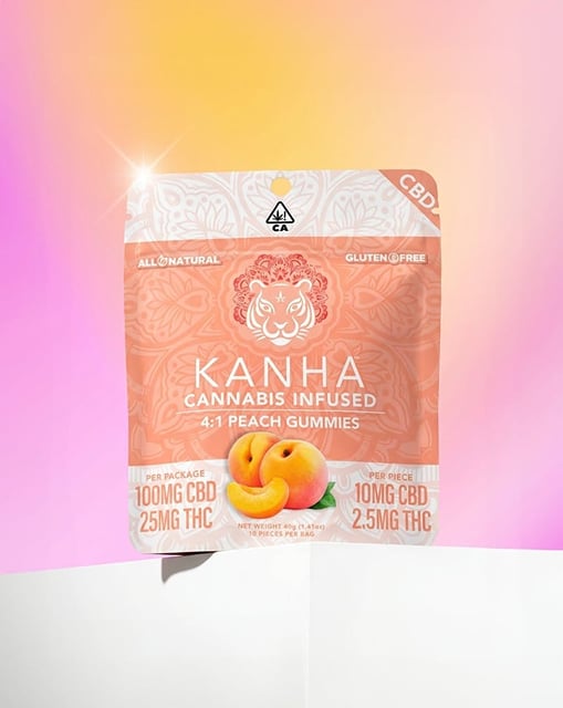 Peach | 4:1 CBD:THC | 25mg Gummies