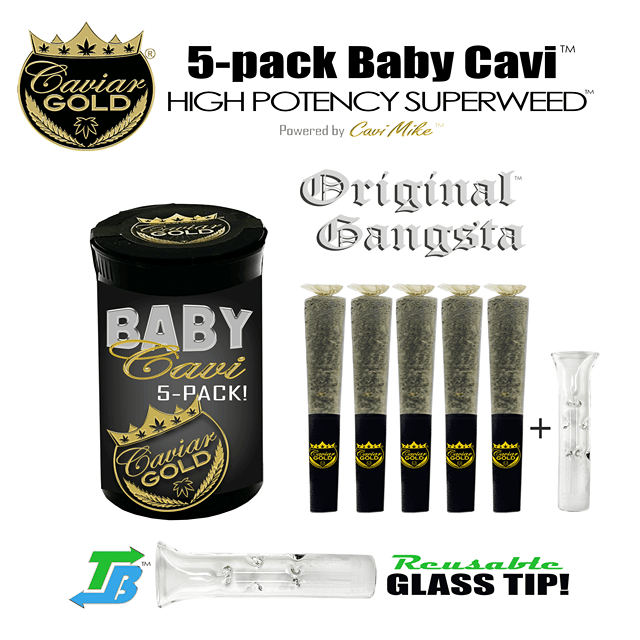 Baby Cavi | Original Gangsta | Infused Mini Pre-Roll | 0.5g each | 5pk