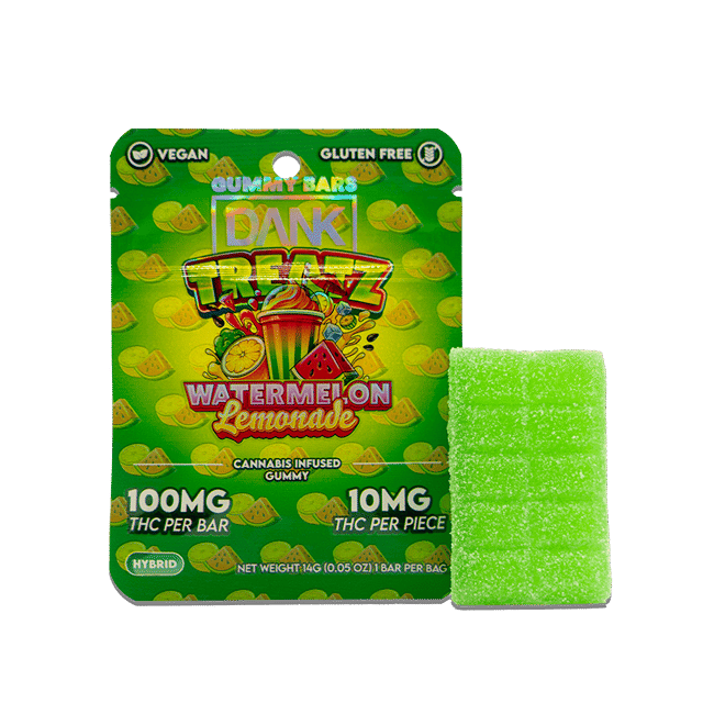 DANK TREATZ BAR - WATERMELON LEMONADE - 100MG GUMMY BAR