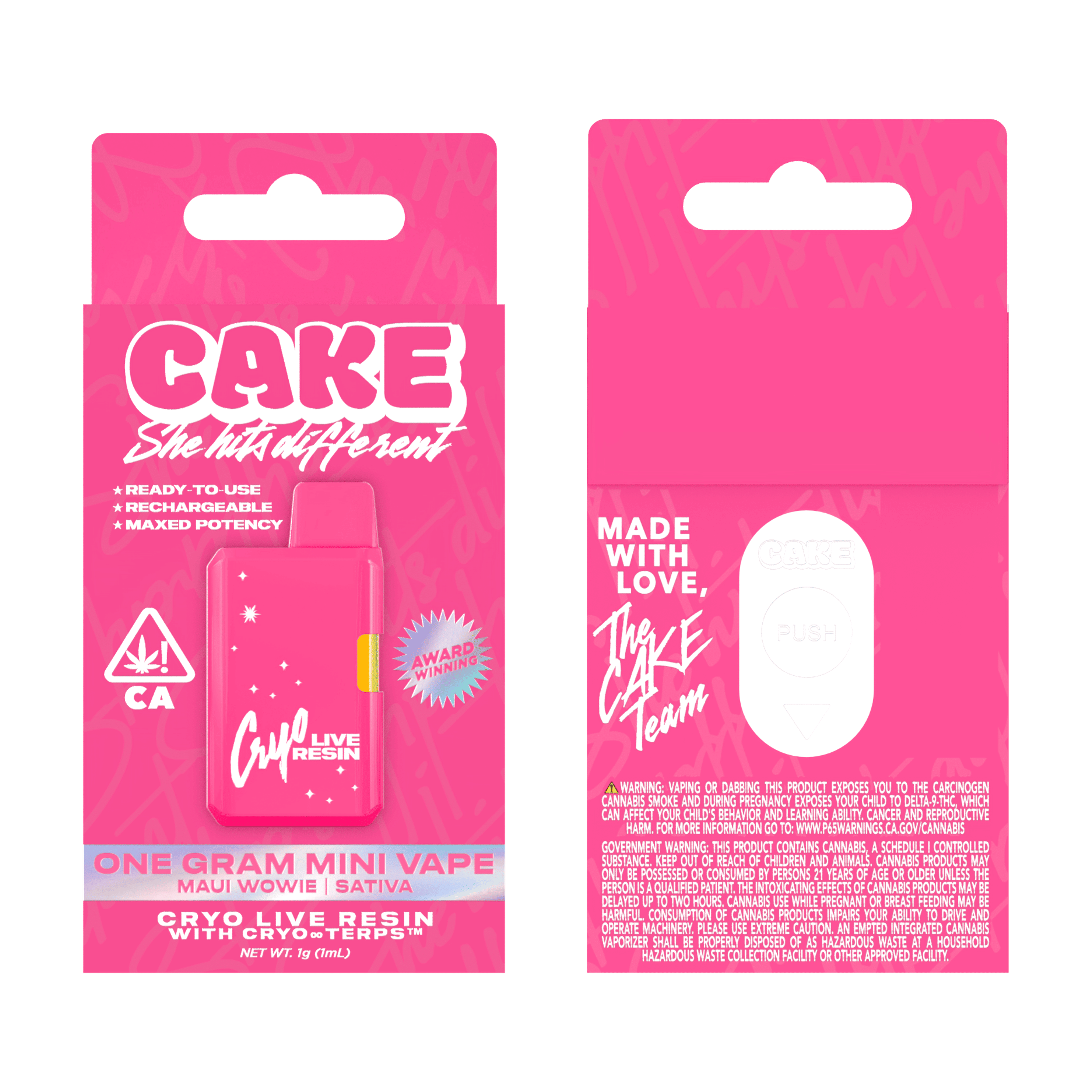 CAKE Cryo Live Resin | 1g - Maui Wowie - AIO - Sativa - CAKE she hits different - - $30 - All-In-Ones