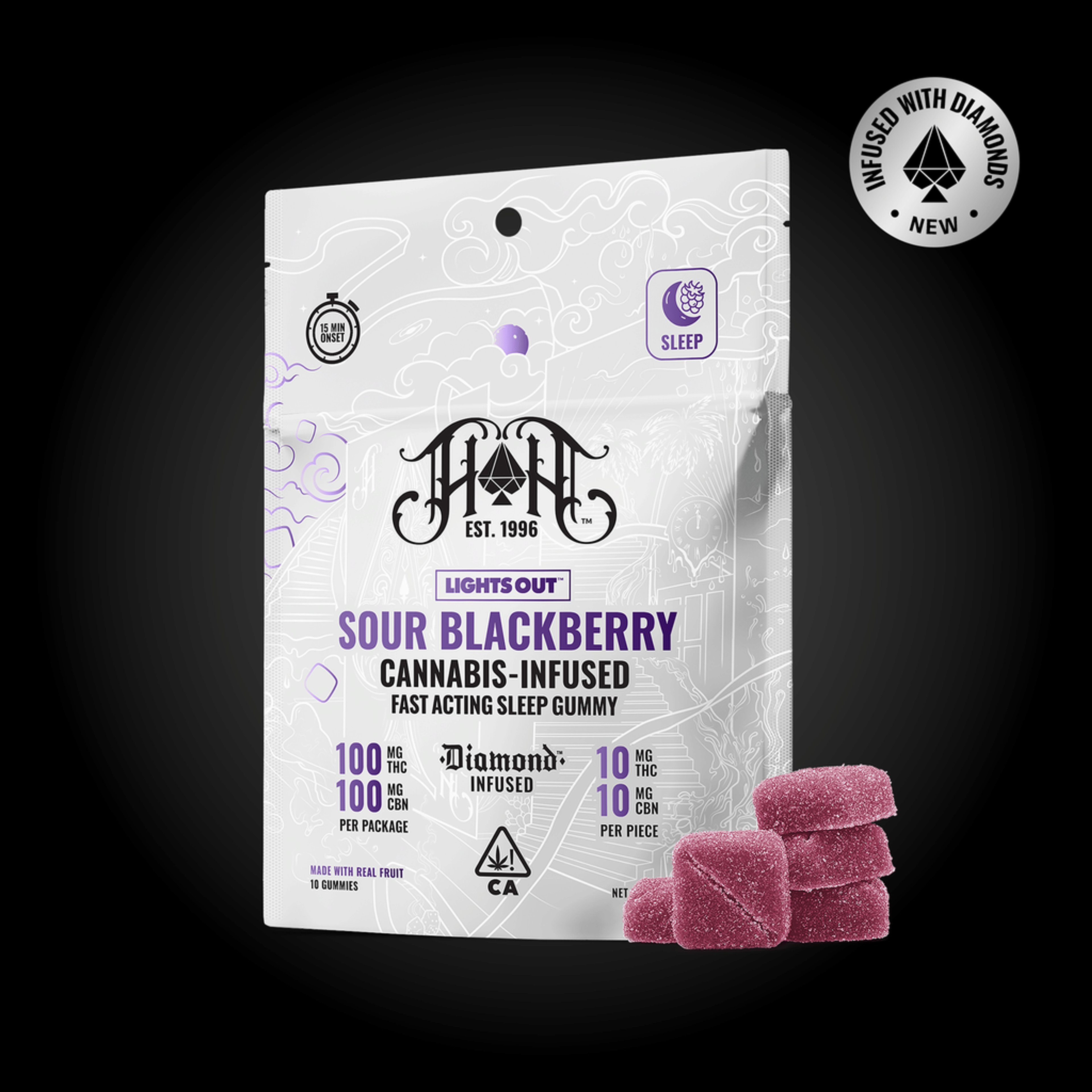 Heavy Hitters Fast Acting Gummies | 1:1 THC:CBN - Sour Blackberry - Heavy Hitters - - $11.88 - Edibles