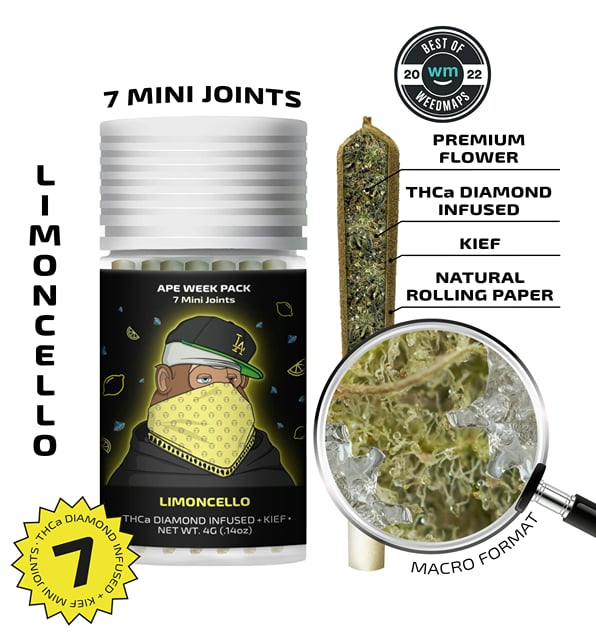 Limoncello — 7 Mini joints infused + kief (4g)