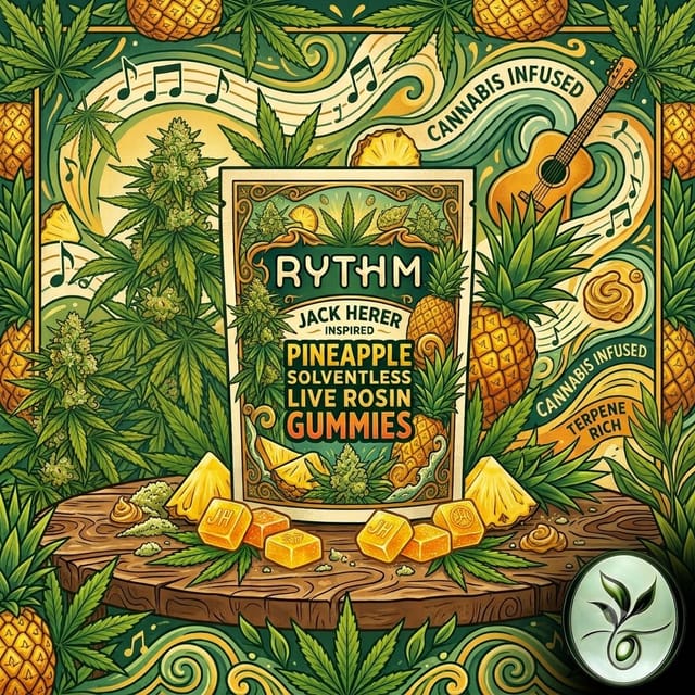 Live Rosin (Solventless) Gummies- 100mg- Pineapple