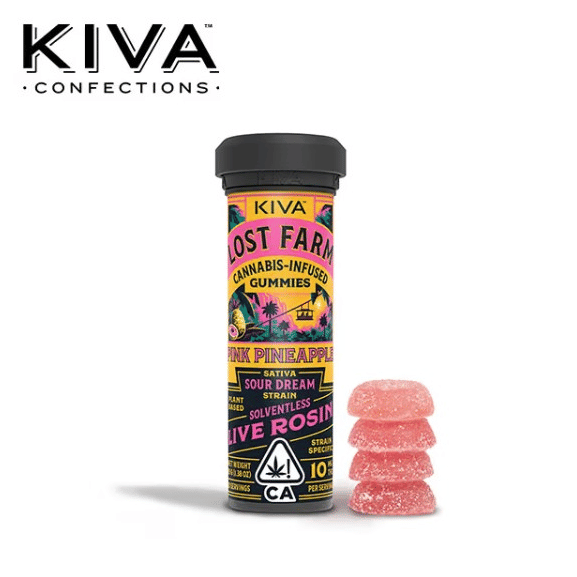 Lost Farm - Lost Farm - Pink Pineapple Gummies - Infused w/ Sour Dream Live Rosin - 100mg