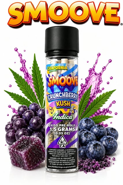 Smoove- Crunchberry Kush 1.5g Pre Roll 3PK