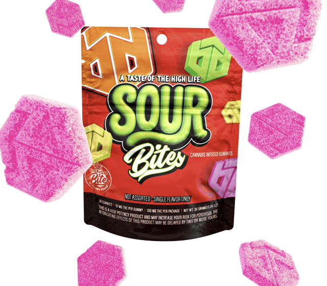 Sour Peach | Sour Bites | Gummies | 10pk/100mg