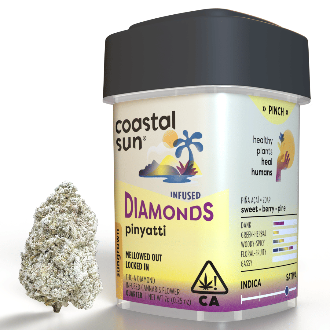 Coastal Sun: 7g Pinyatti Diamond Infused Sativa Flower - 7 G