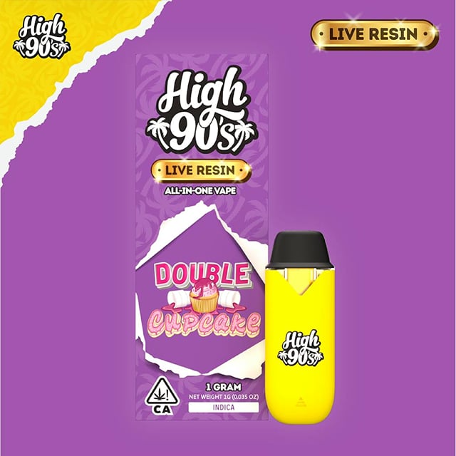 High 90's Live Resin | 1g - Double Cupcake - AIO - Indica