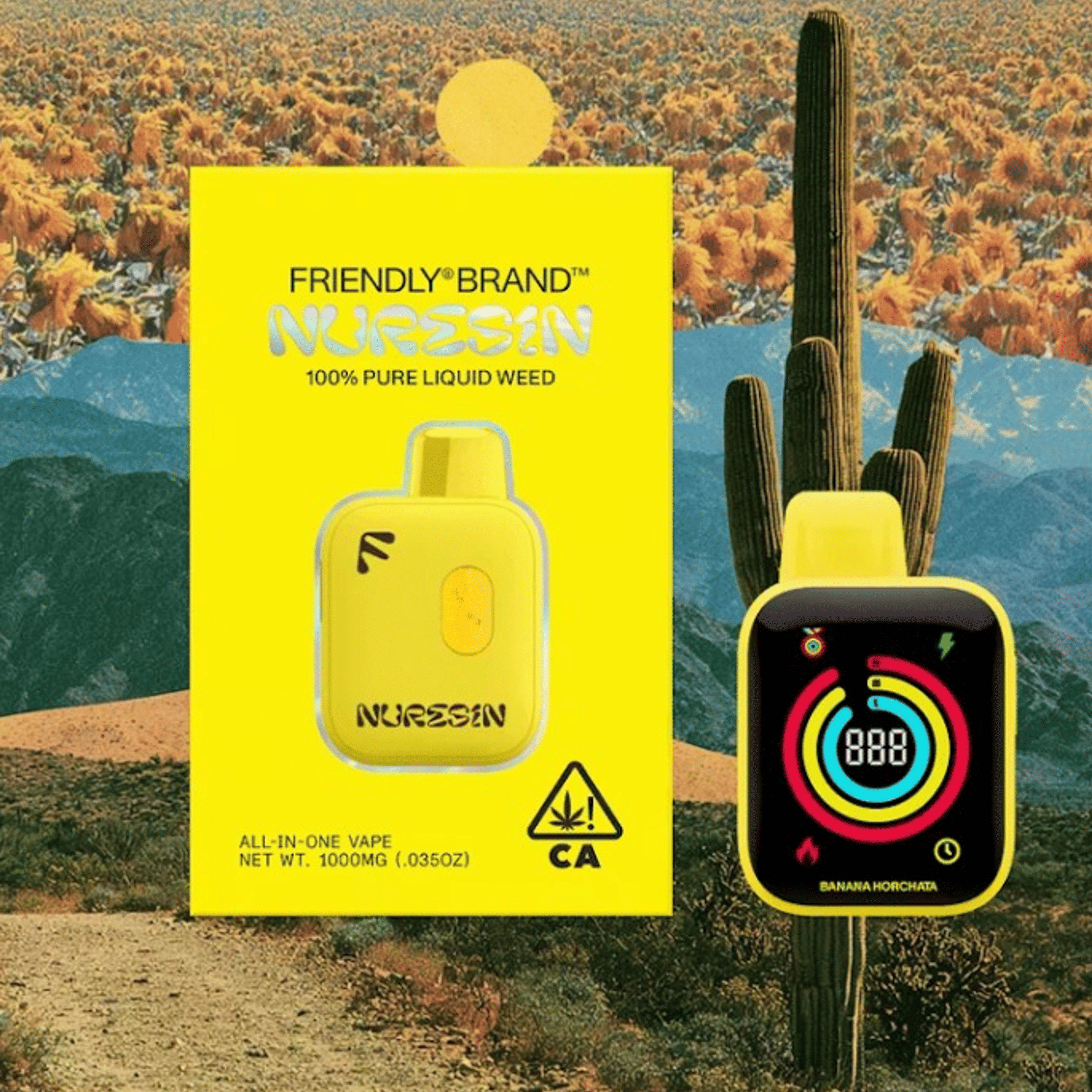 Friendly AIO - Banana Horchata - Nuresin All-In-One Vape - 1g - Friendly Brand - BH - Nu-Resin AIO - 1g - $44.99 - Disposable Vapes