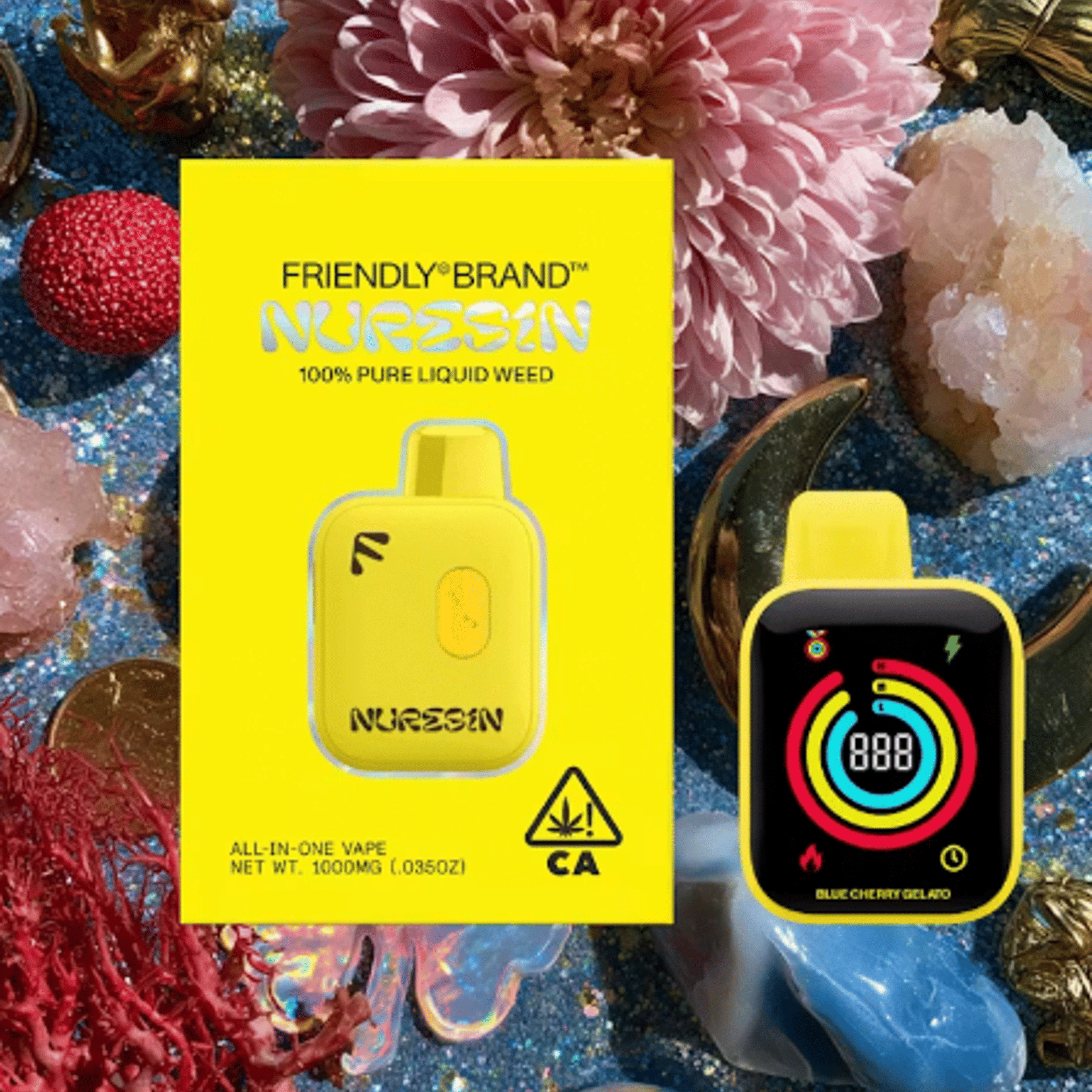 Friendly AIO - Blue Cherry Gelato - Nuresin All-In-One Vape - 1g - Friendly Brand - BCG - Nu-Resin AIO - 1g - $44.99 - Disposable Vapes