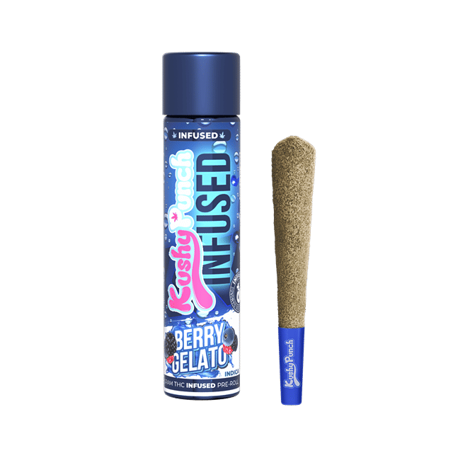 Kushy Punch 1g Infused Pre-Roll Indica Berry Gelato