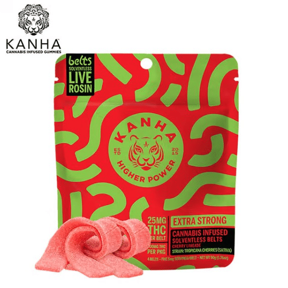 KANHA - Cherry Limeade - Solventless Live Rosin Belts (4pk) - 100mg