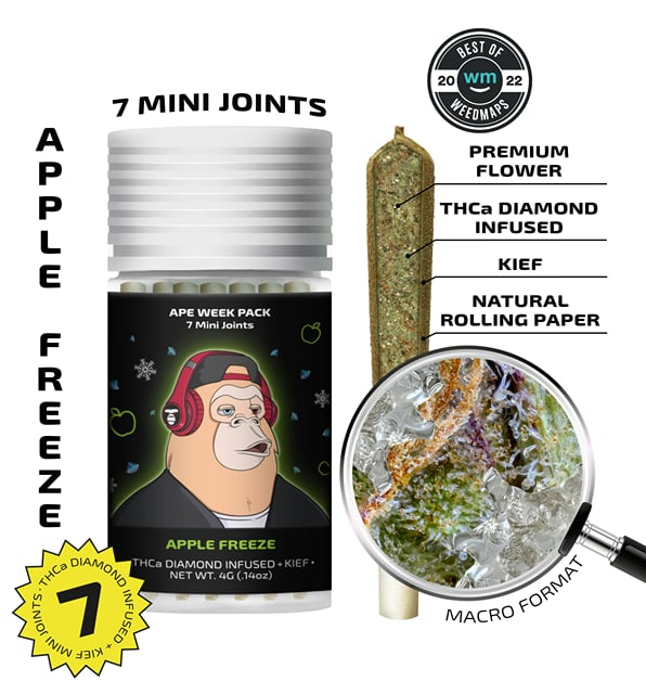 Apple Freeze — 7 Mini joints infused + kief (4g)