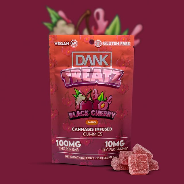 DANK TREATZ - BLACK CHERRY - 100MG GUMMIES