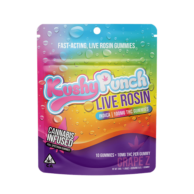Kushy Punch Live Rosin Gummies | Grape Z - Indica