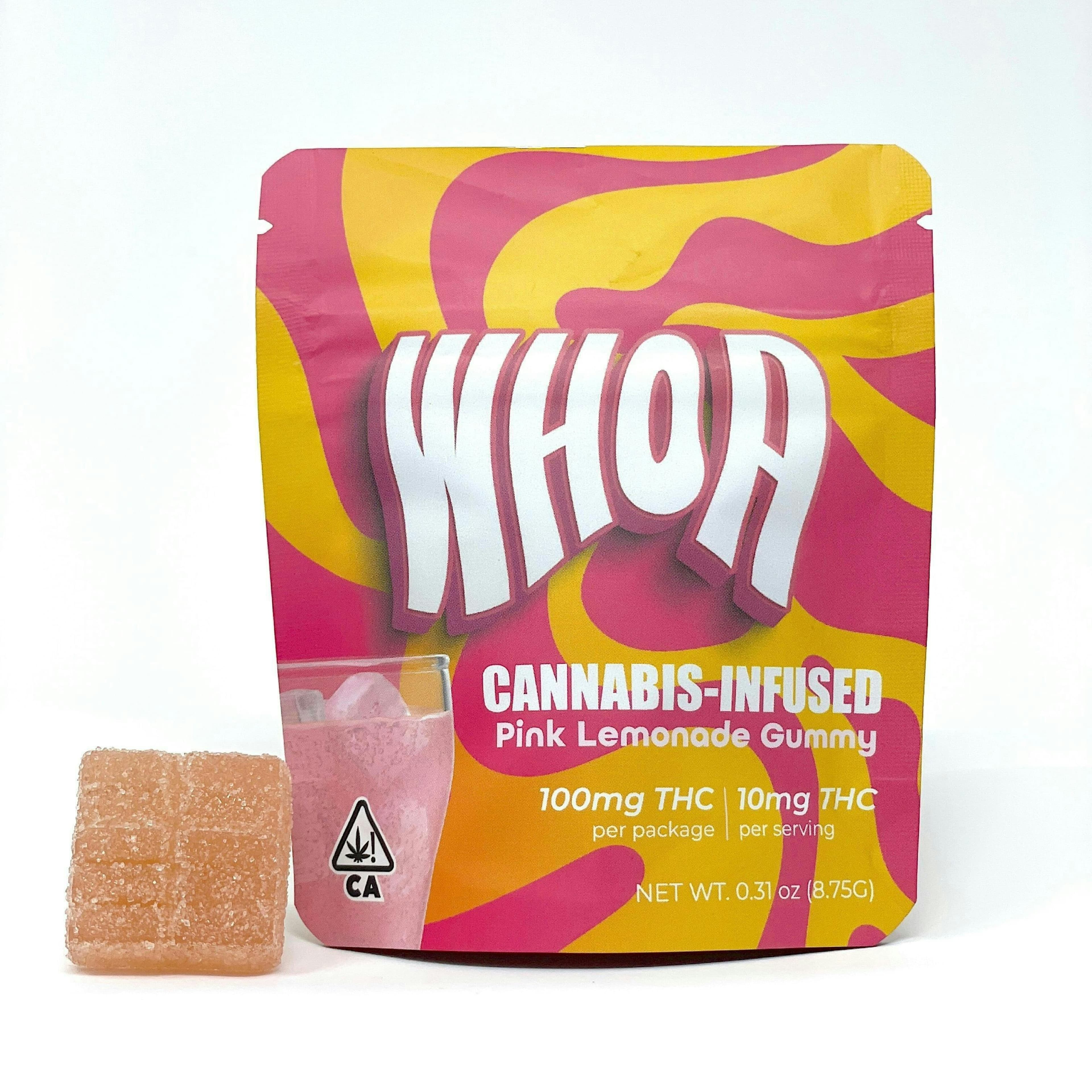 WHOA Edibles Gummy 100mg Indica Pink Lemonade - WHOA - - $7.83 - Edibles