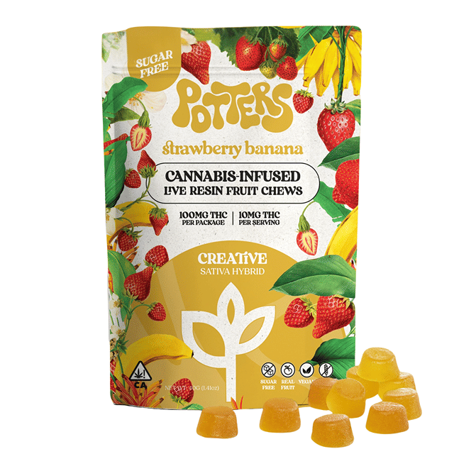 Strawberry Banana Live Resin Fruit Chews 100mg