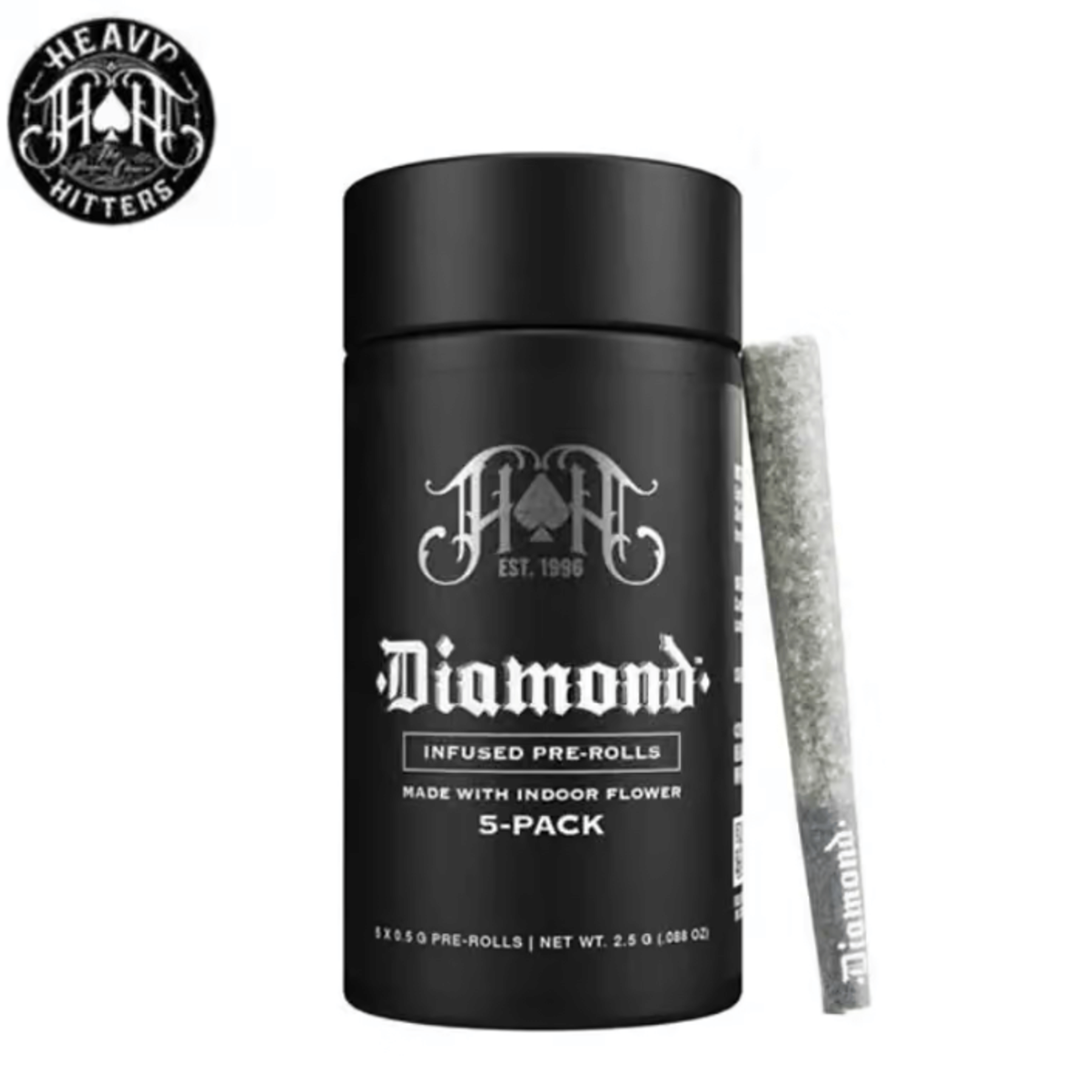 Heavy Hitters x Cam - Strawberry Fields - Diamond Infused Pre-Rolls (5 Pack) - 2.5g - Heavy Hitters - SF - Infused PR PK - 2.5g - $39.99 - Pre-Roll Packs
