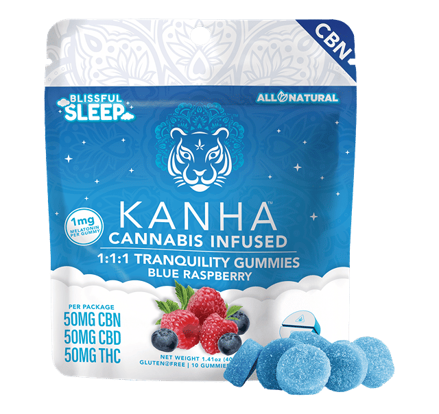 Tranquility Blue Raspberry 1:1:1 Gummies