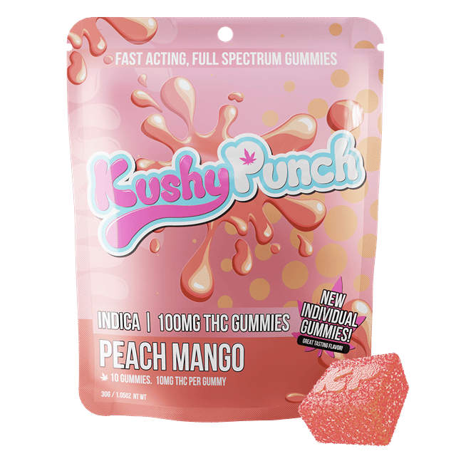100mg Peach Mango Individual Gummies