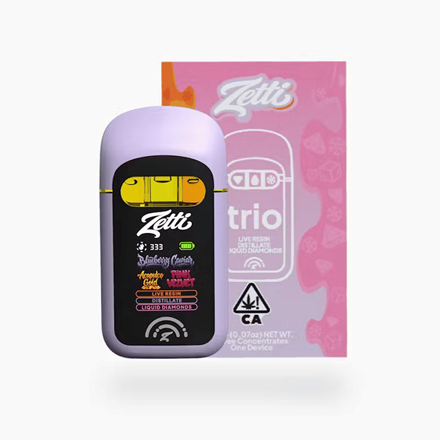 ZETTI TRIO | 2G | ACAI BERRY x WEDDING CAKE x PINK CHAMPAGNE | DISPOSABLE LIVE RESIN / LIQUID DIAMONDS