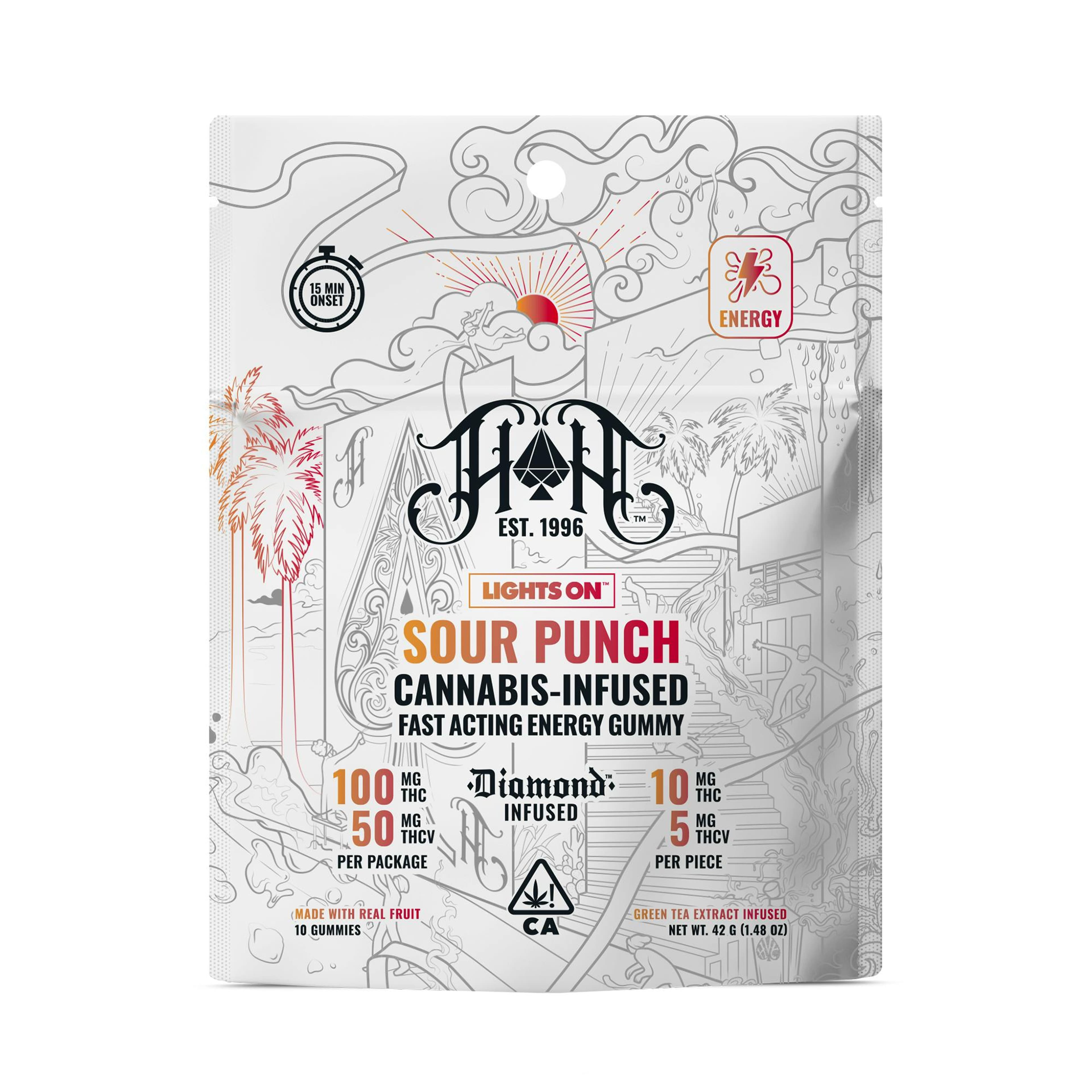 Heavy Hitters Fast-Acting Gummies | 2:1 THC:THCV Sour Punch - Heavy Hitters - - $11.88 - Edibles