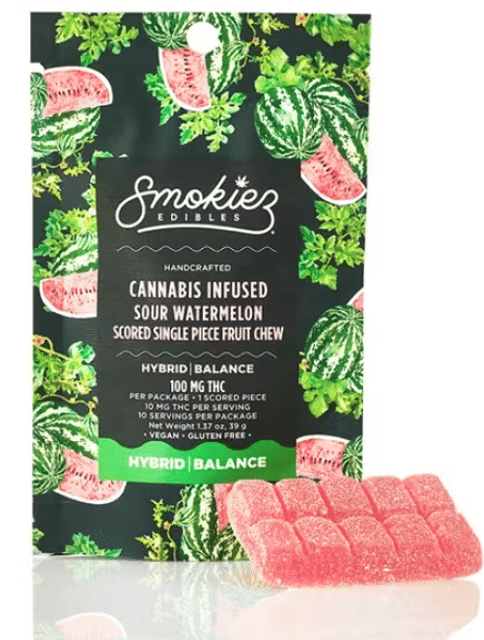 Sour Watermelon Scored-Single Fruit Chews'