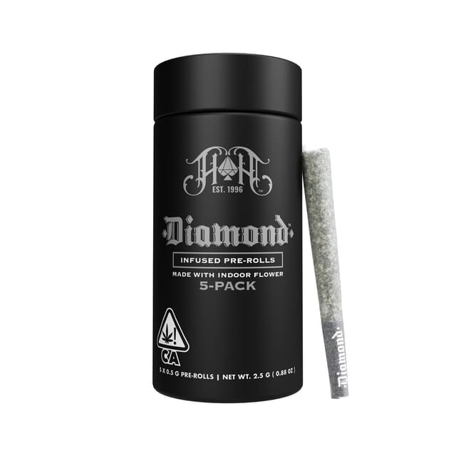 Green Crack:CAM - .5G x 5 PK - Infused Diamond Pre Rolls