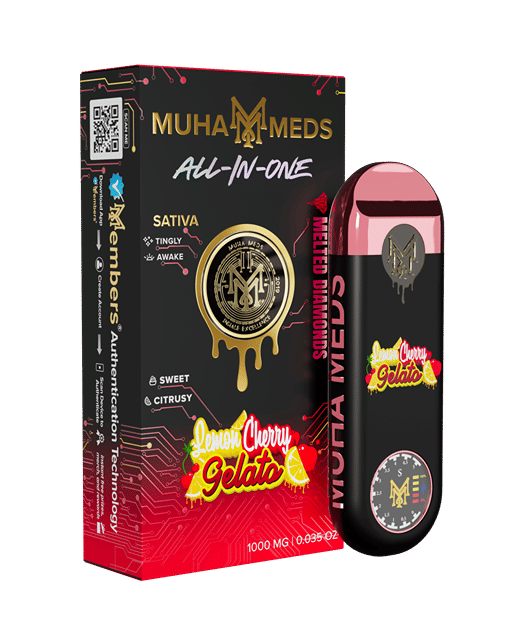 Muha Meds | Lemon Cherry Gelato | Melted Diamonds Disposable | 1g