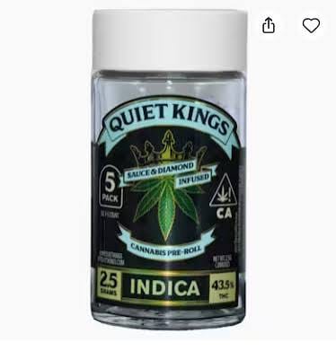 Quiet Kings: Quiet Kings Sauce & Diamond 2.5G 5PK Pre Rolls