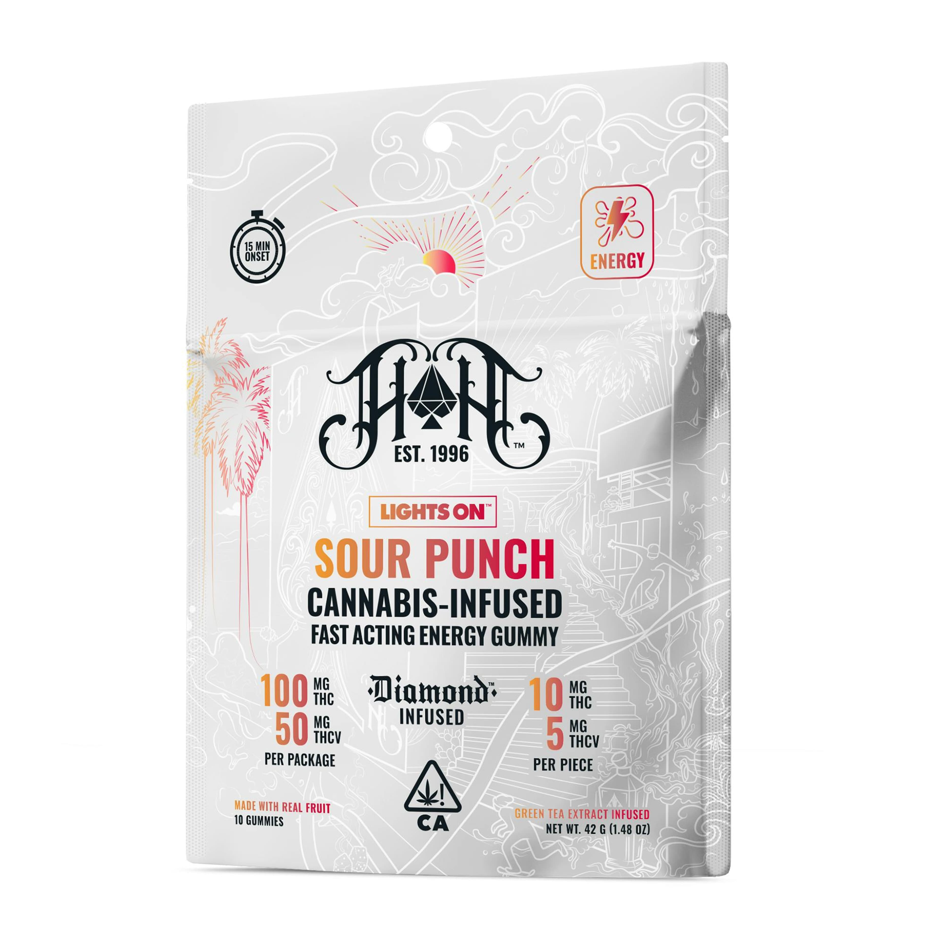 Heavy Hitters Fast-Acting Gummies | 2:1 THC:THCV Sour Punch - Heavy Hitters - - $11.88 - Edibles
