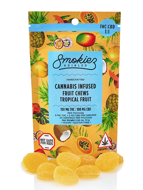Tropical CBD:THC 1:1 | 100mg Fruit Chews