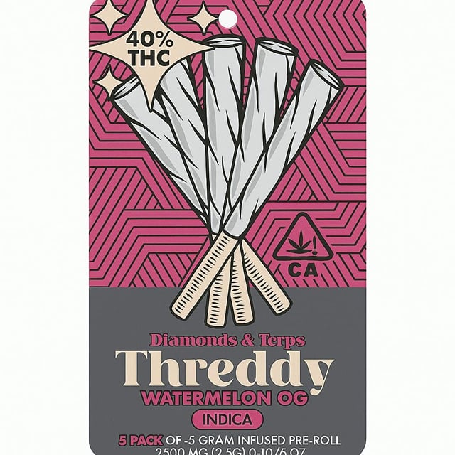 Threddy | 5pk infused joints | Watermelon OG