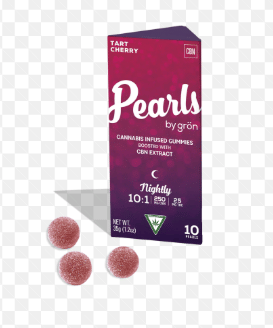 Pearls - Tart Cherry 10:1 CBN:THC Gummies - 25mg - 10 pack - Pearls -  - $11.56 - Edibles