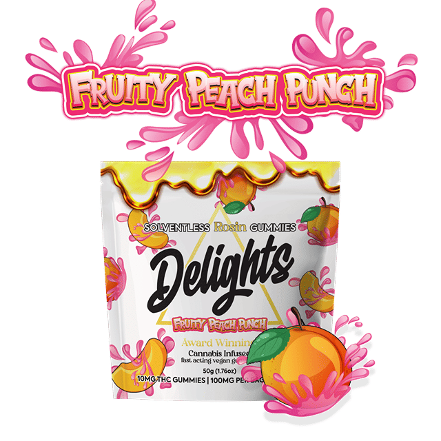 Delights - Rosin Infused Fruity Peach Punch Gummies